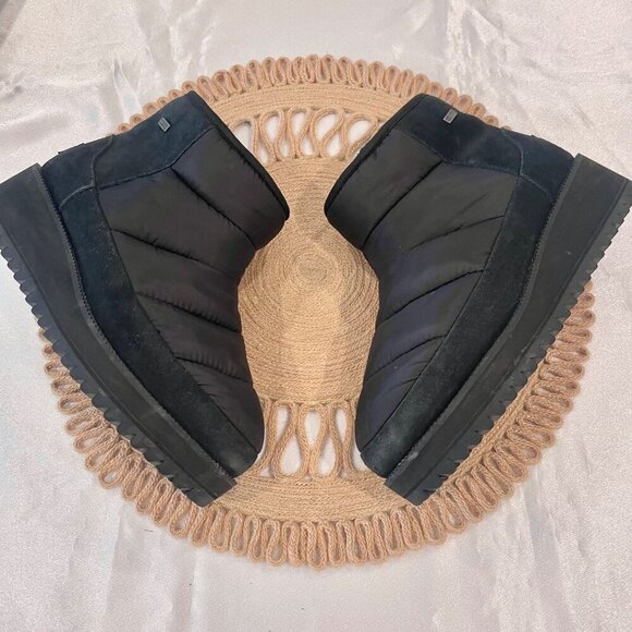 UGG Women's Ridge Mini Snow Boot Black Suede Size 8 - Picture 4 of 11